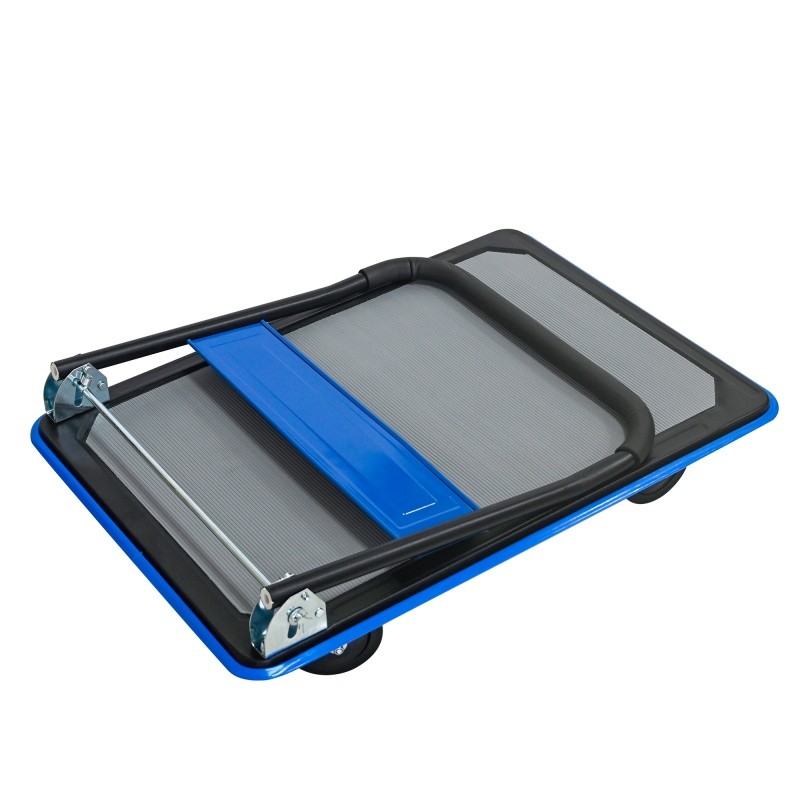 660lbs Flatbed Cart, Blue Foldable Cart Dolly 35.4"X23.6" Platform Hand Truck