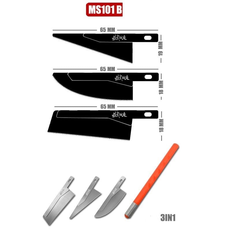 Mini Hand Saws with 2 Handles & 4 Blades - Irregular Shape Hobby Modeling Tool