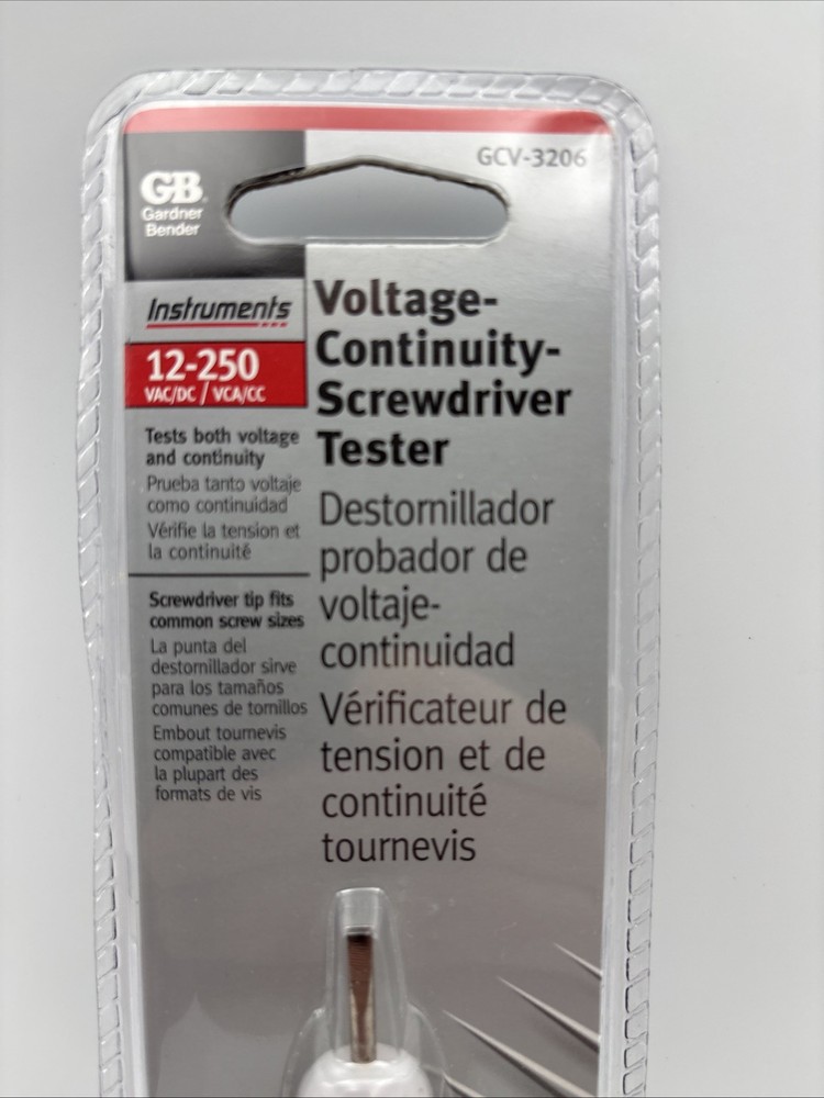 Voltage Continuity Screwdriver Tester GCV-3206: Visual Indicator, Sealed