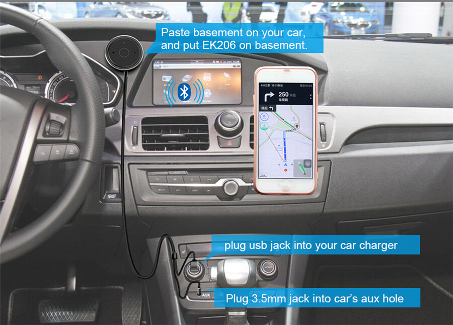 Bluetooth Adapter Car Audio Music Receiver Player Handsfree USB Power 3.5mm Jack