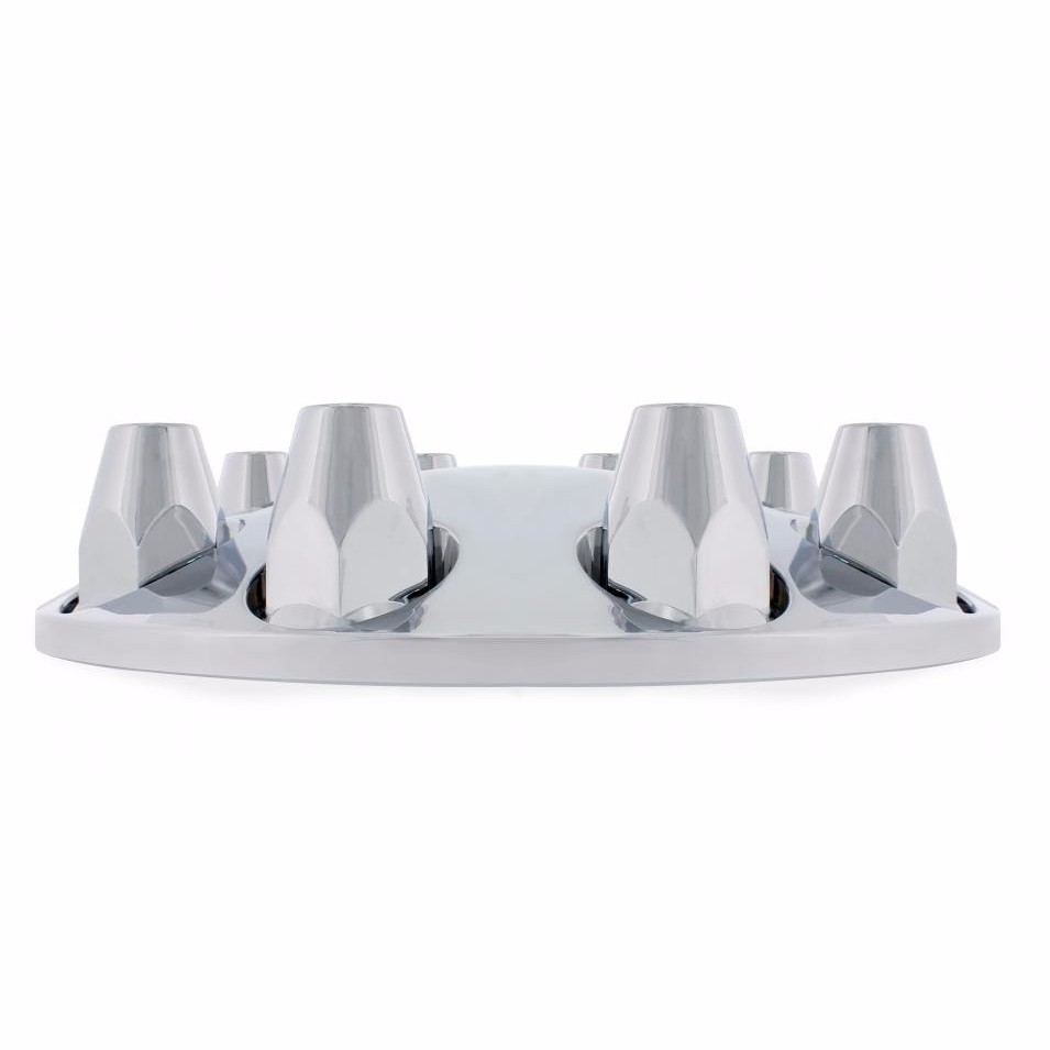 Moon Front ABS Axle Nut Cover Set - Chrome - 33 mm Thread On Nut Covers