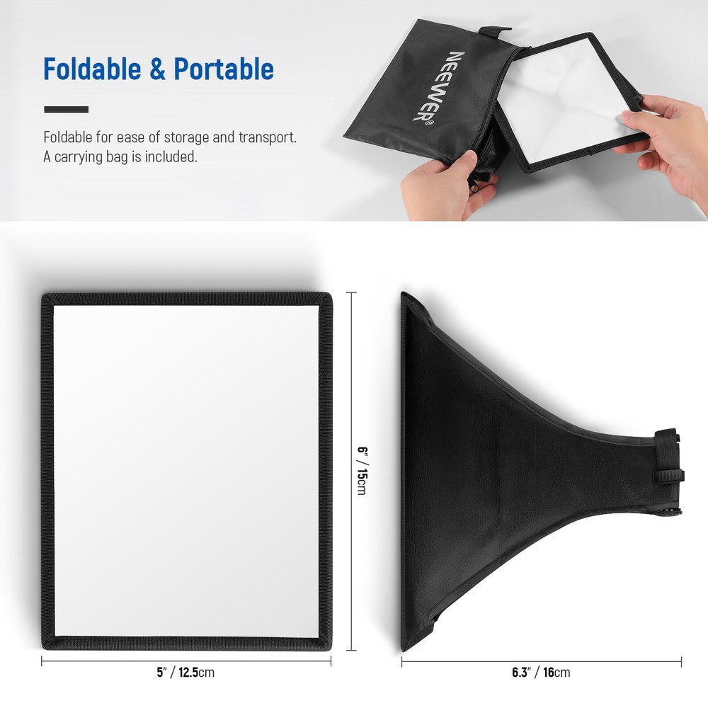 NEEWER Flash Diffuser Light Softbox 6''x 5''Universal for Canon Nikon Sony Godox