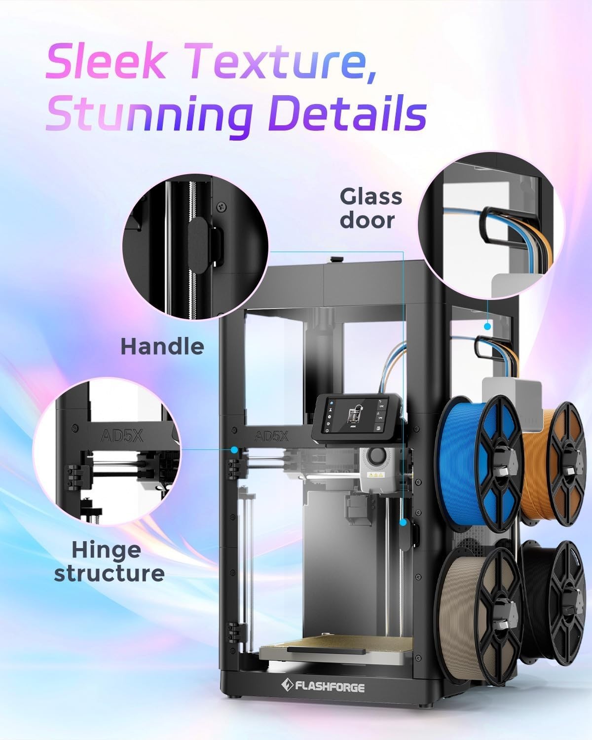 FLASHFORGE AD5X 3D Printer Enclosure Kit Safer and Quieter Cover Protection DIY