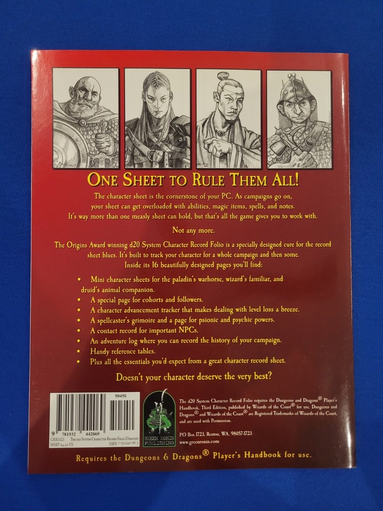 Character Record Folio d20 System - Green Ronin