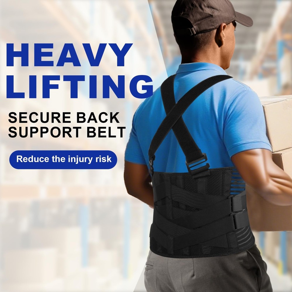 DARLIS Plus Size Back Support Belt with Removable Suspender Straps, Posture C...