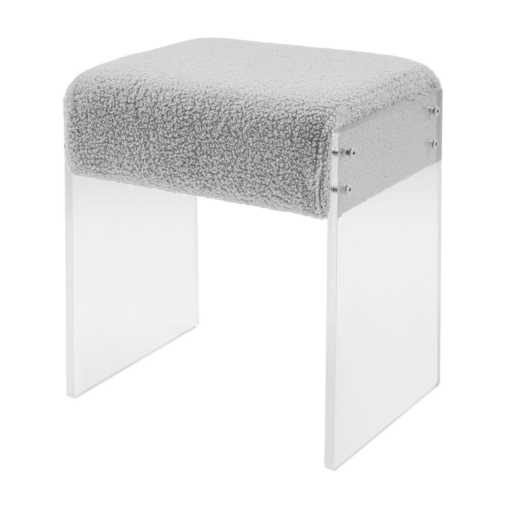 Makeup Stool Modern Minimalist Acrylic Chair Multi-functional Vanity w/ Cushion