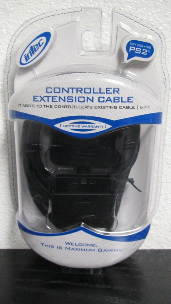 Intec PS2 Controller Extension Cable, 6FT, NEW/ SEALED (TUB 1)
