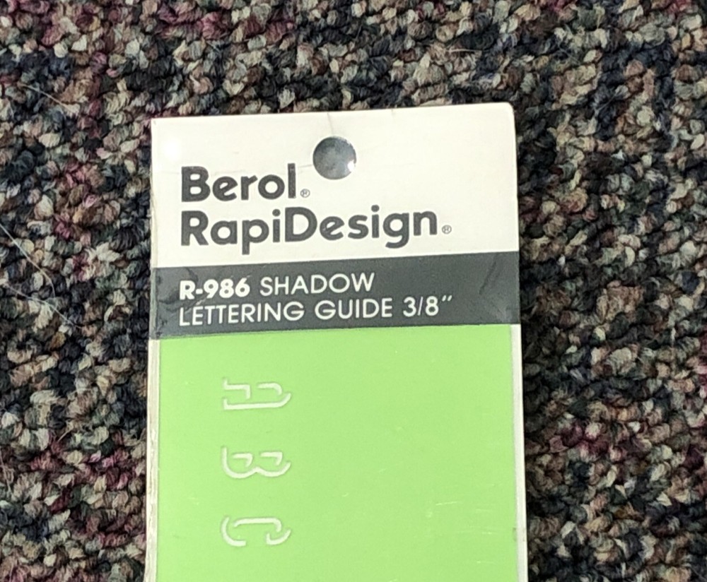 Berol RapiDesign R-986 Shadow Lettering Guide 3/8 Inch
