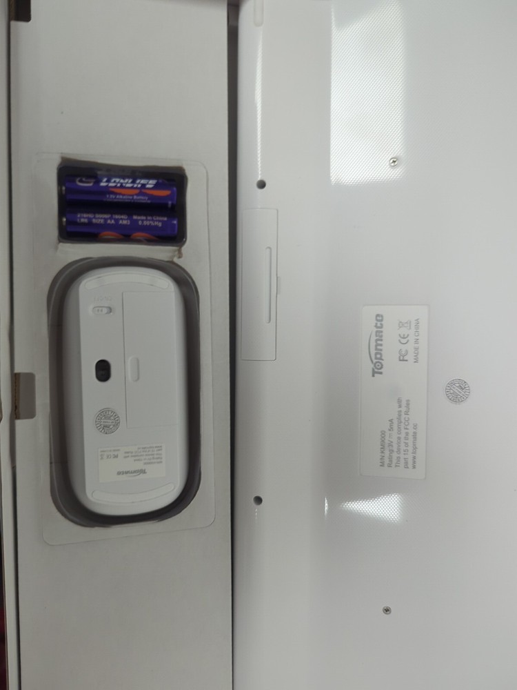 Topmate Wireless Keyboard & Mouse Combo, KM9000, White