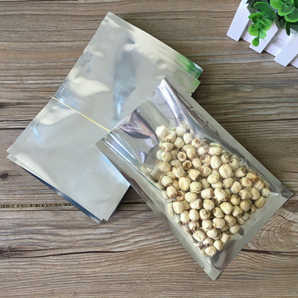 Clear Silver Heat Seal Aluminum Packaging Foil Bags Food Storage Vacuum Pouches