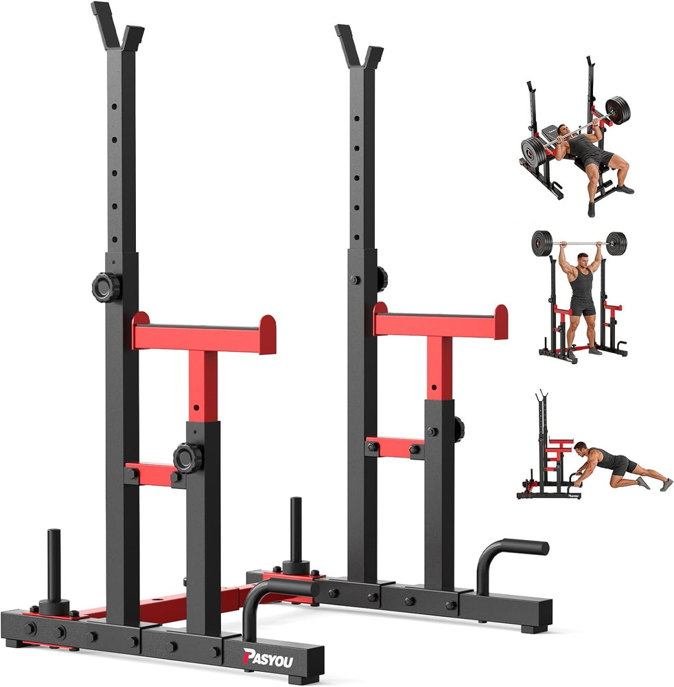 Adjustable Squat Rack Stand, 1200 LBS Total Capacity Multi-Function Bench Press