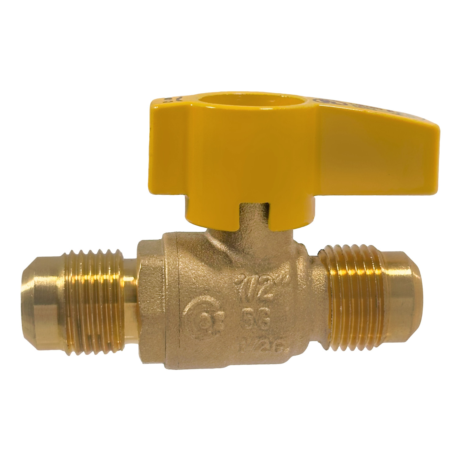 1 Pack XFITTING 3/8" Flare x 3/8" Flare Gas Ball Valve, Lead Free Brass