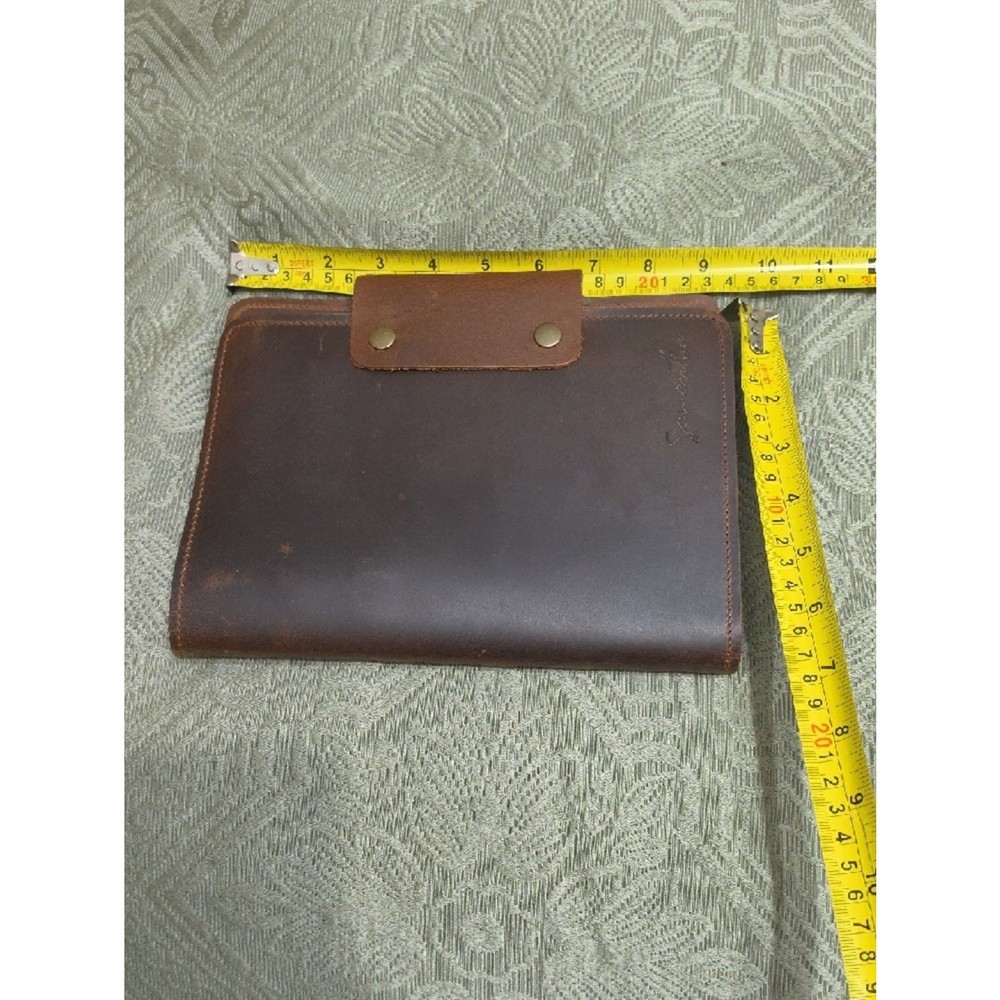 Handmade Brown NWOT Leather Refillable Calendar/Notebook W/ Snap Strap