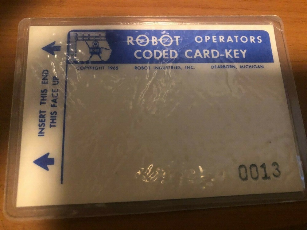 robot operators coded card key vintage 0013