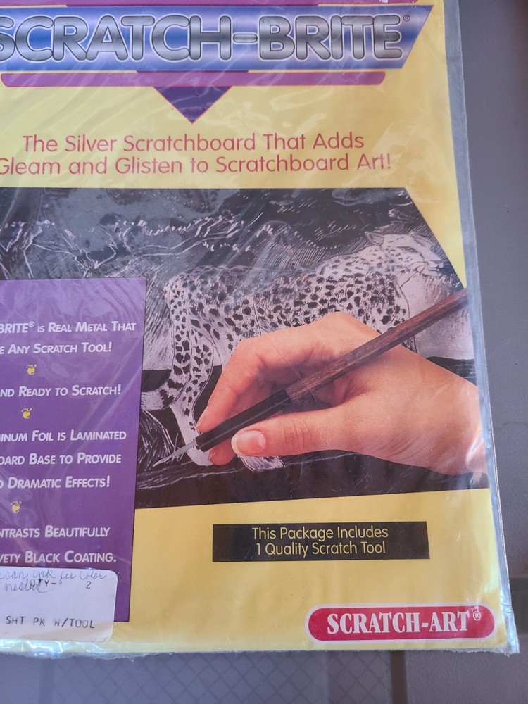 VTG NEW 1995 Scratch-Brite Scratch Art Kit 5 Sheets With Tool