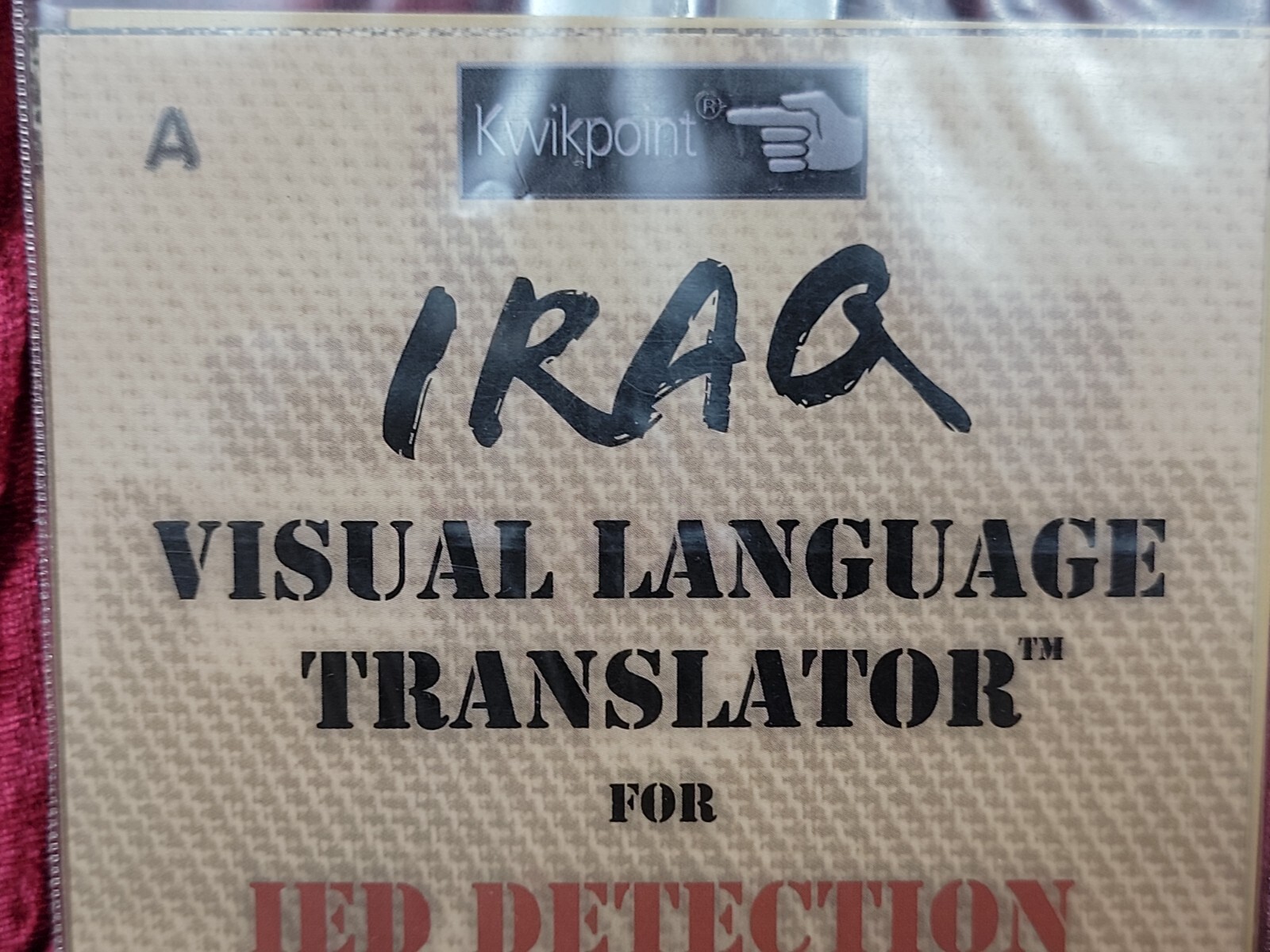 NEW Vintage 2006 US Army Iraq War Era Visual Language Translator IED DETECTION