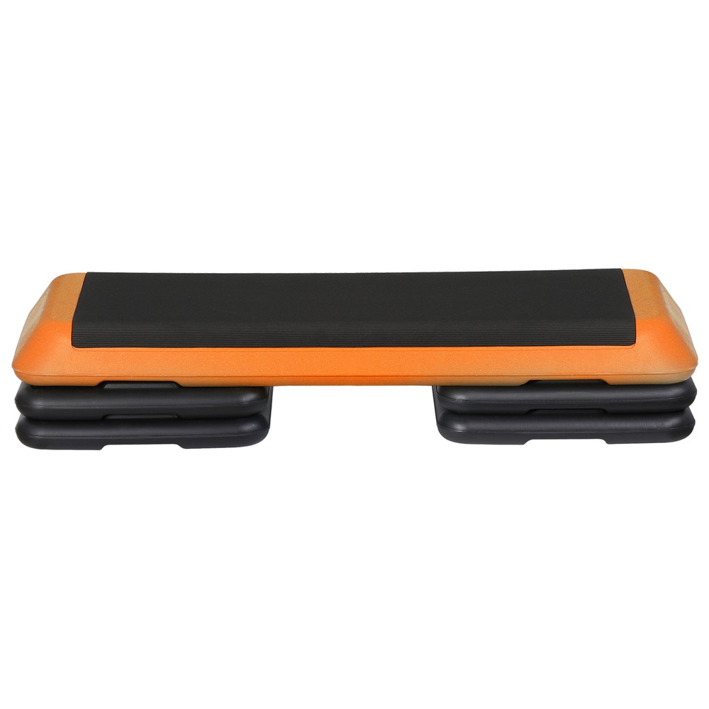 43.1" Aerobic Step Platform Adjustable Exercise Workout Stepper W/Riser Yellow