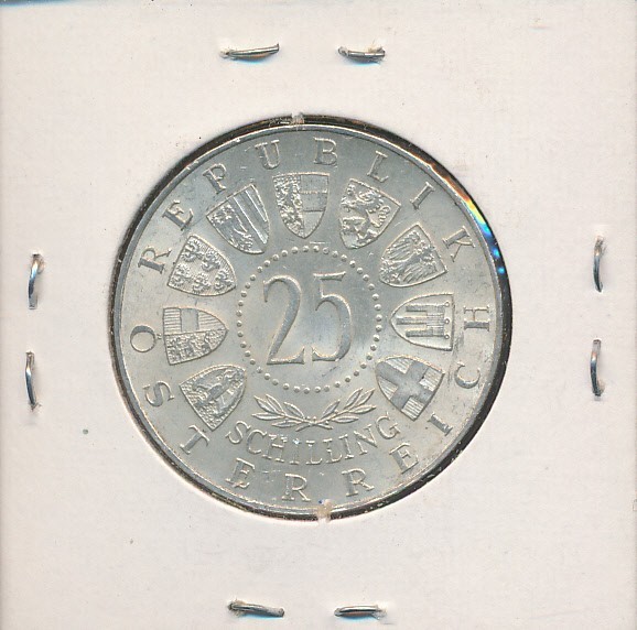 AUSTRIA - 1958 - 25 SCHILLING - SILVER AU - #3036