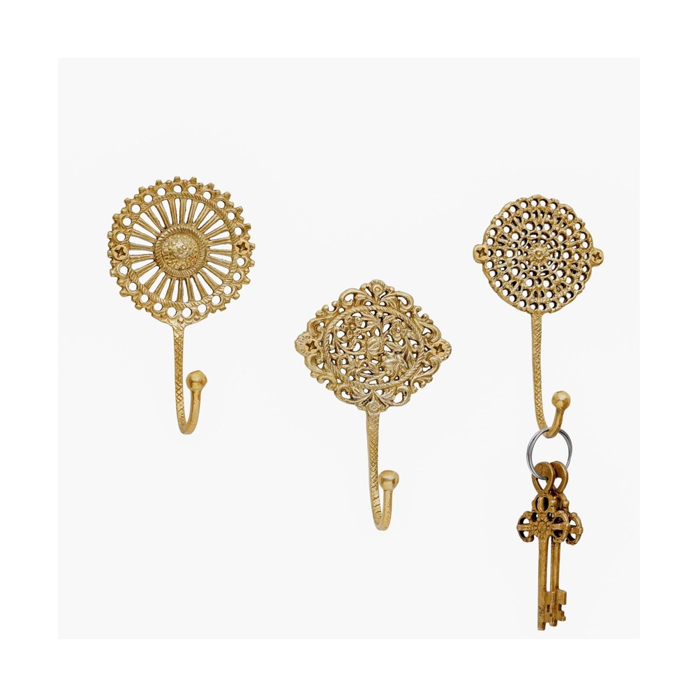 IndianShelf Solid Brass Boho Decorative Wall Hooks - Holds Up to 33... Fast Ship