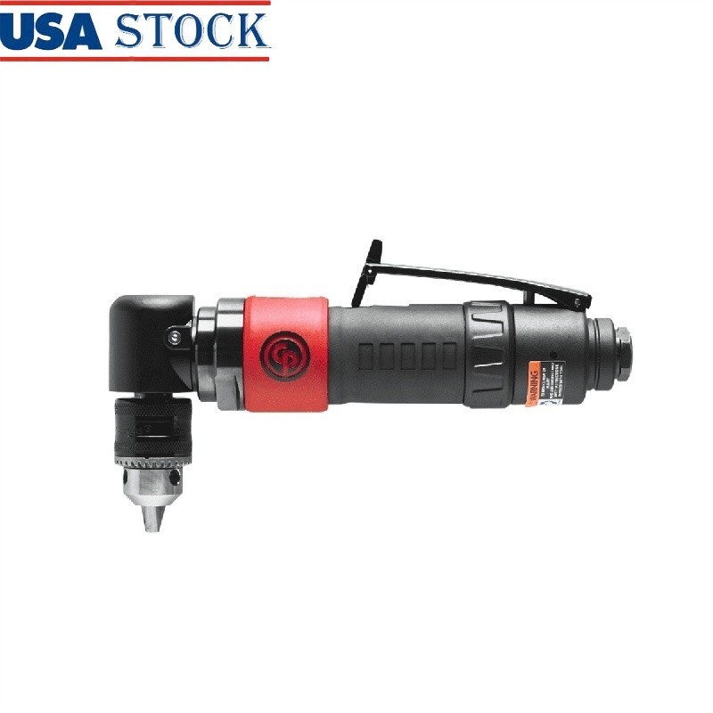 Angle Reversible Key Drill 3/8 IN Lock-off Throttle Jacobs Chuck Pneumatic Tool