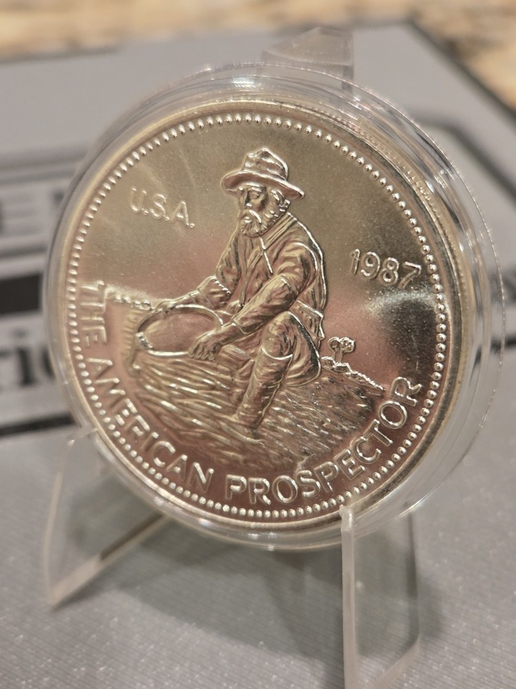 1987 1 oz Silver Round - Engelhard Prospector (Eagle Reverse)