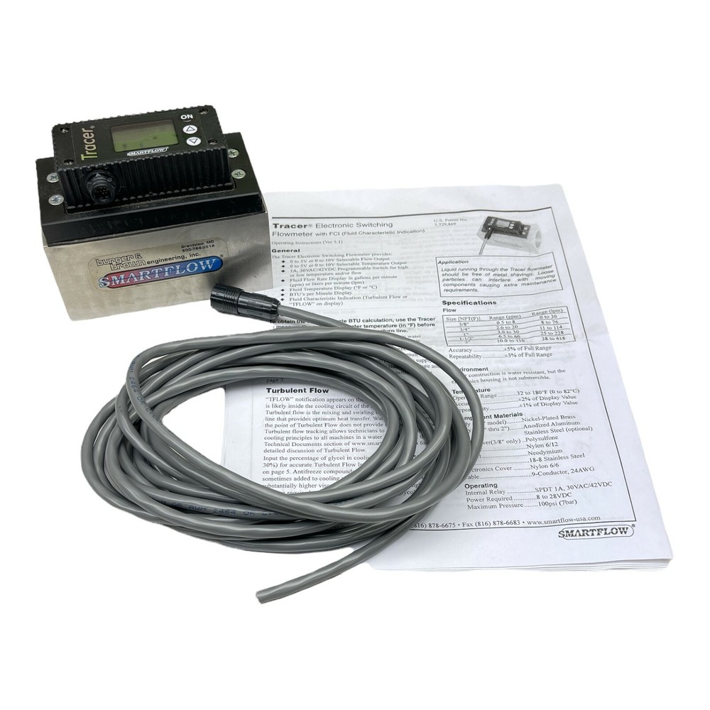 TRACER ELECTRONIC SWITCHING FLOWMETER wFCI SMARTFLOW NEW/UNUSED SURPLUS