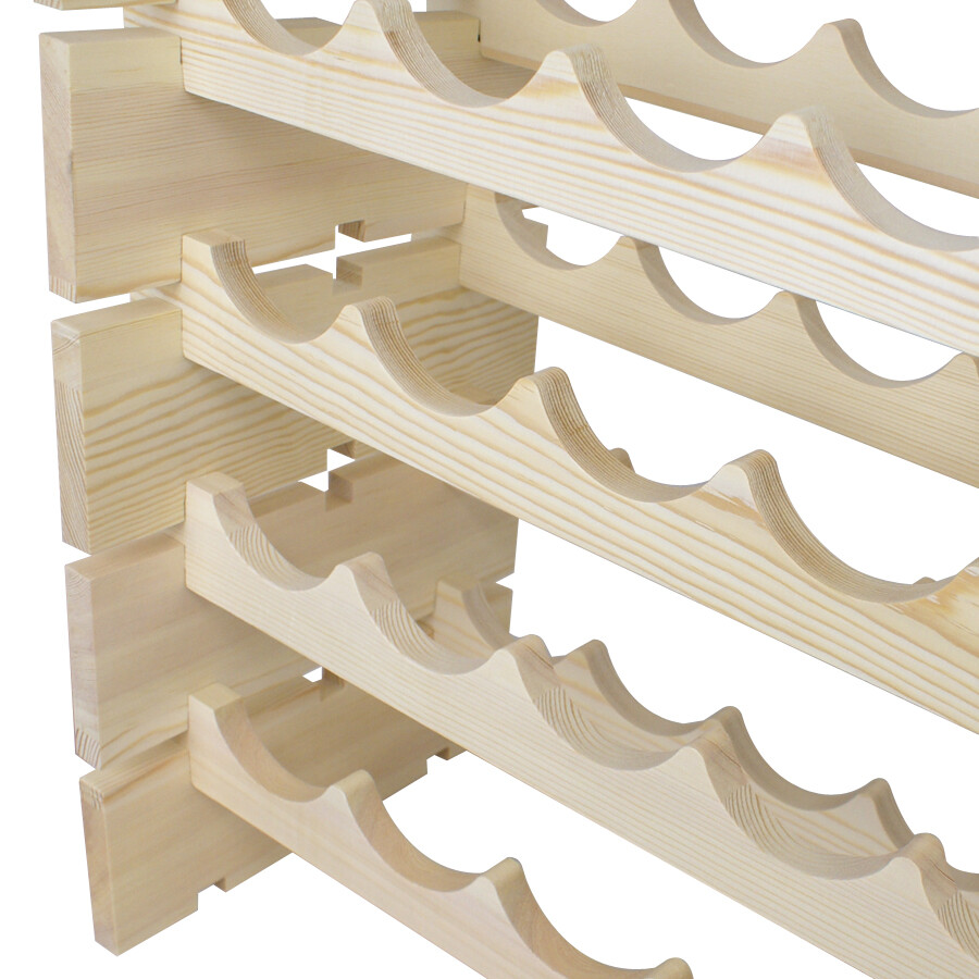 2PCS 72 Bottles Wine Rack Holder Stackable Storage 6 Tier Solid Wood Display