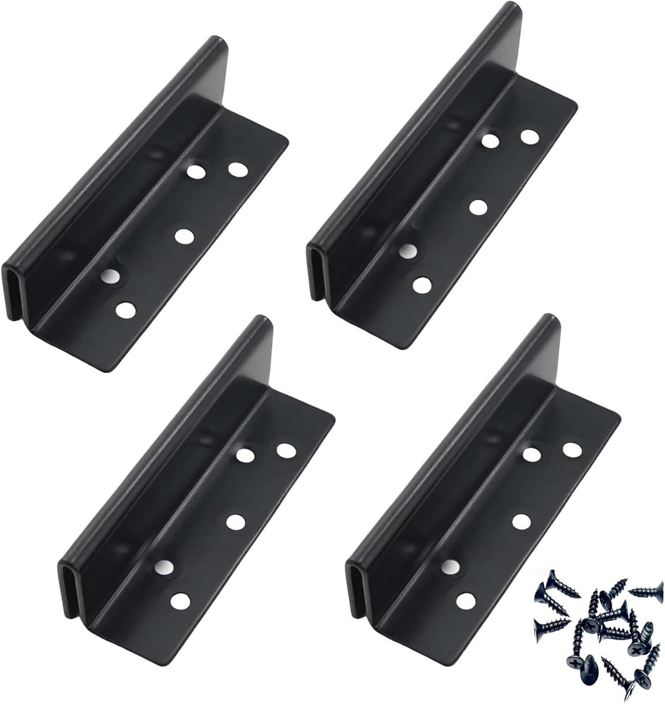 Bed Frame Hardware Bed Post Double Hook Slot Brackets Attachment Hardware, Heavy
