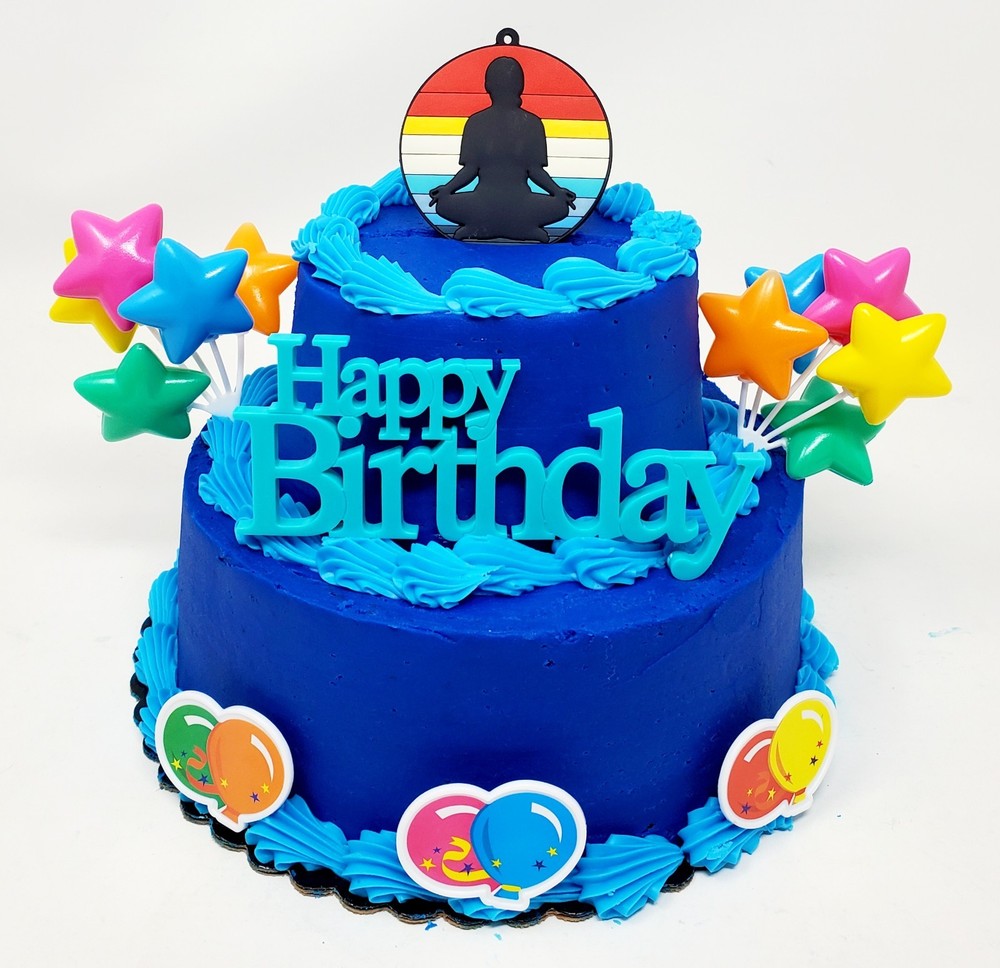YOGA Themed Birthday Cake Topper Set