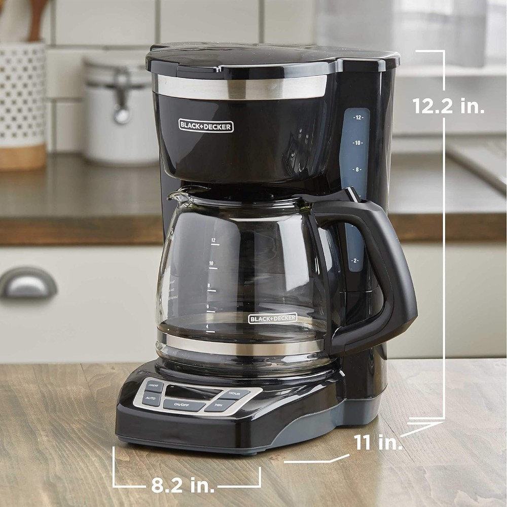 PROGRAMMABLE 12 CUP DIGITAL DRIP COFFEE MAKER Washable Basket Filter Auto Brew