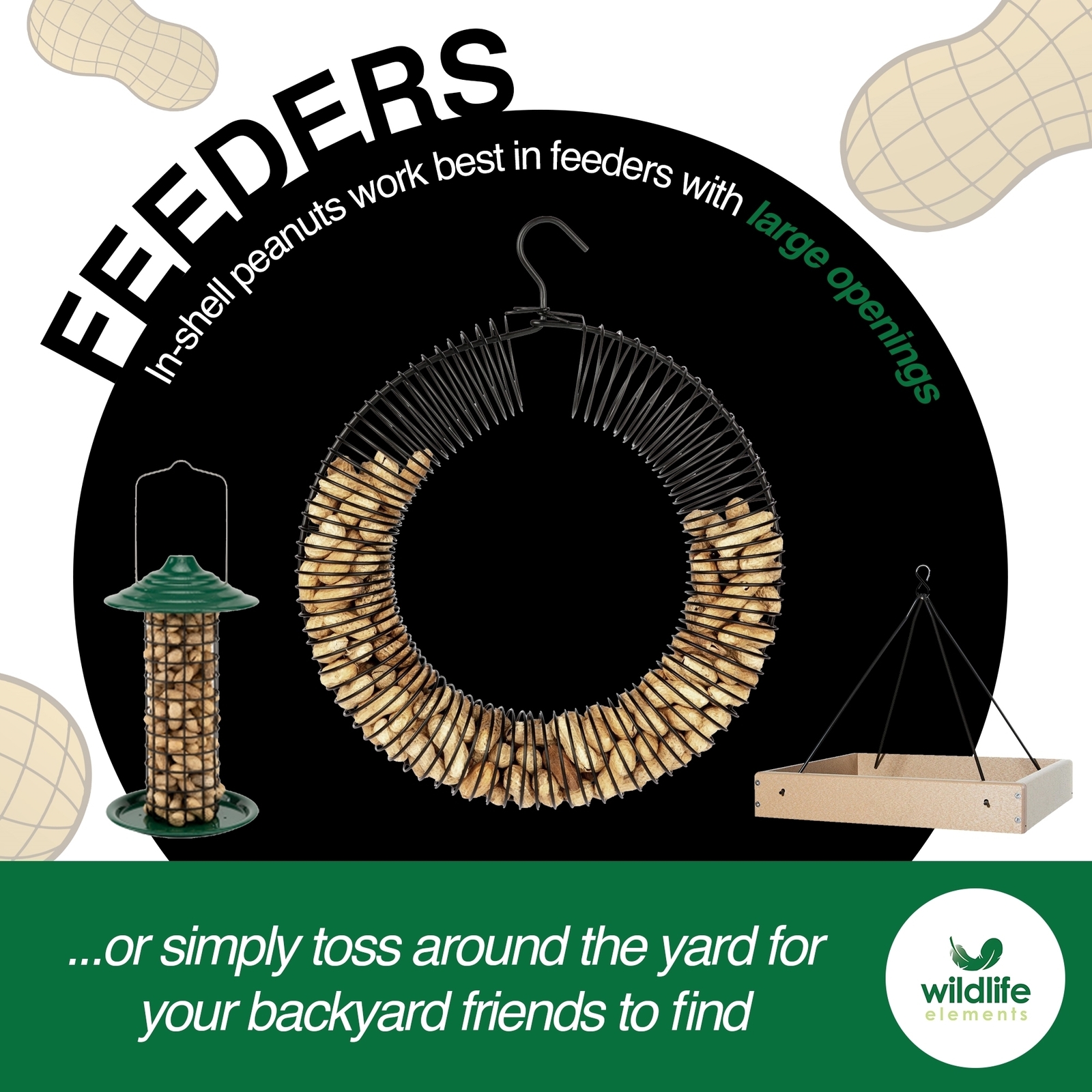 Wildlife Elements In-Shell Peanuts for Birds, Squirrels, Wild Animal Food, 10lb