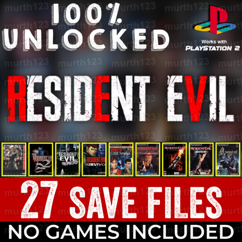 RESIDENT EVIL 1 2 3 4 | MEMORY CARD SAVES | PSX PS2 Code Veronica Nemesis Cheats