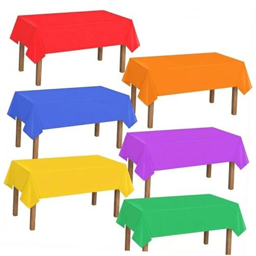 Rainbow Color Tablecloth Assorted Color Plastic Tablecloth Disposable Colorful