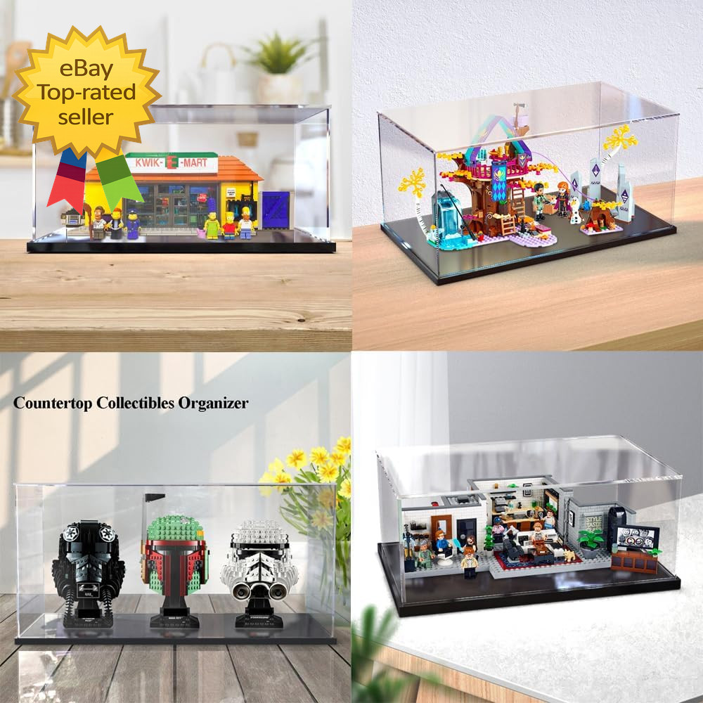 Acrylic Display Case Large Model Car Box Dustproof Clear Showcase with BlackBase