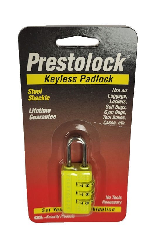 CCL Presto 3470 Combination Padlock, Yellow