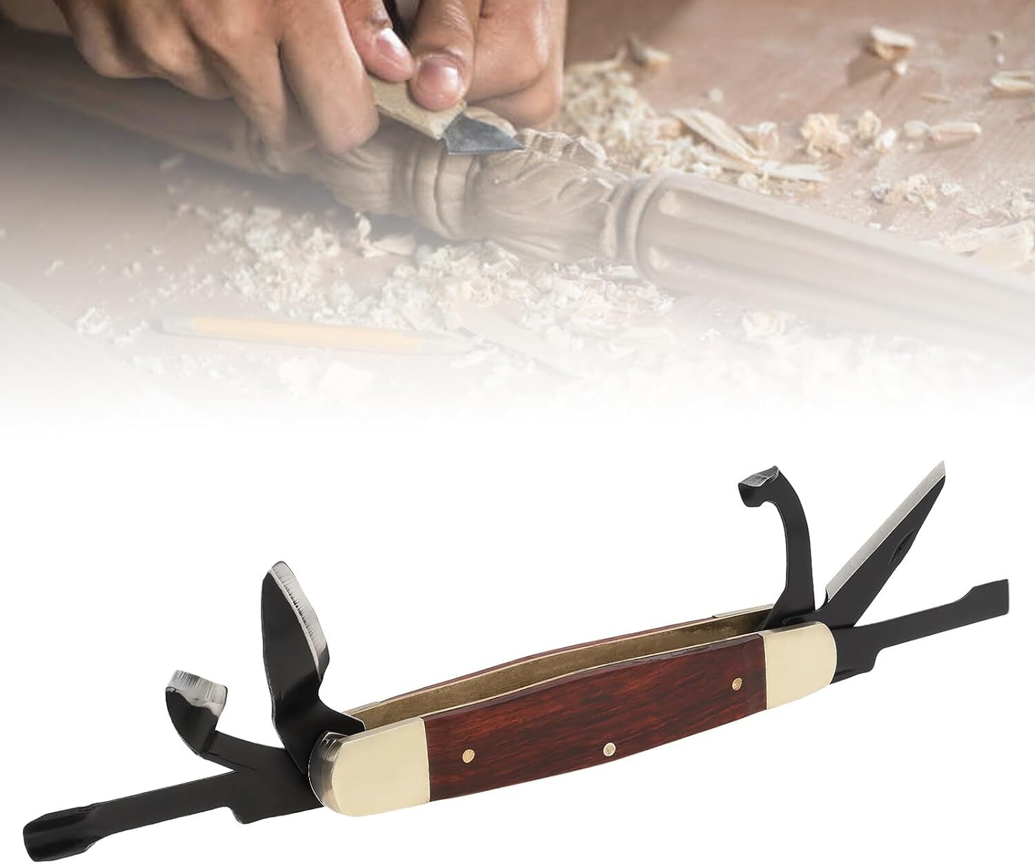 6-IN-1 Folding Cutter Carving Knife Tool Portable Handed Carving for Woodworking