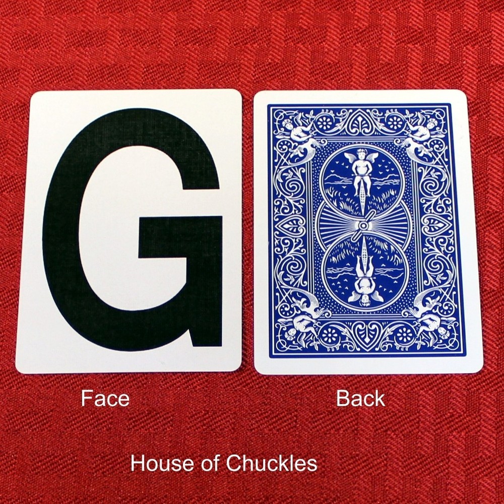 Letter G, Bicycle Printed Gaff Card, Blue