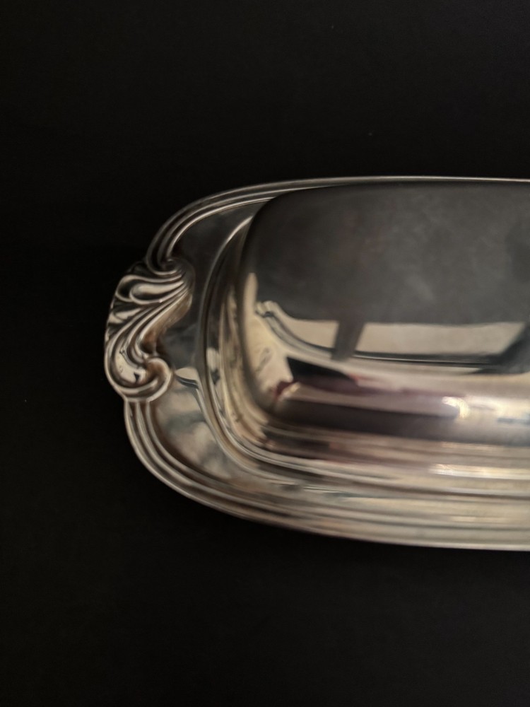 Oneida Covered Butter Server Silverplate with Glass Insert 3 Piece Vintage