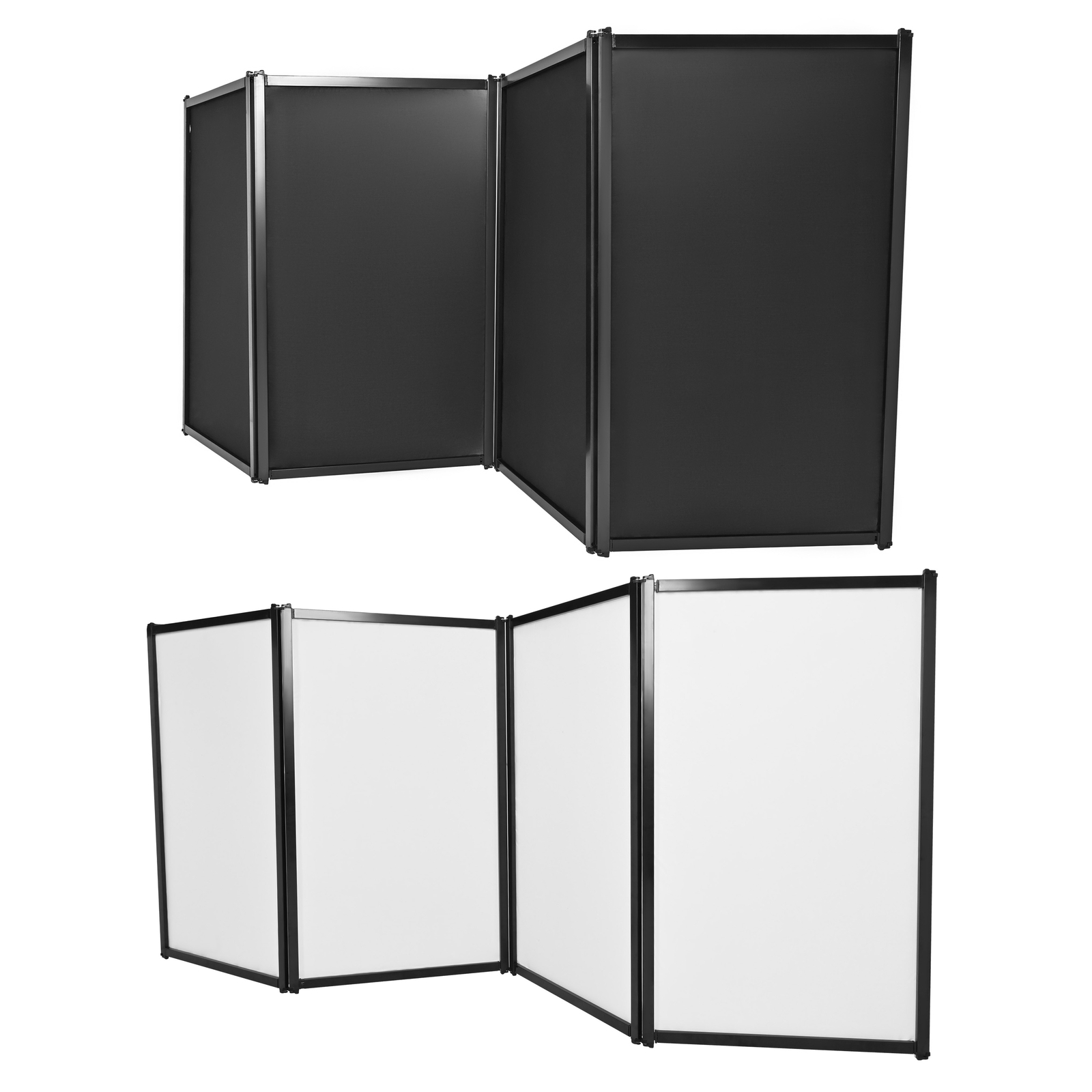 48"x25" White Black DJ Event Facade Scrim Metal Frame Booth With Travel Bag Case