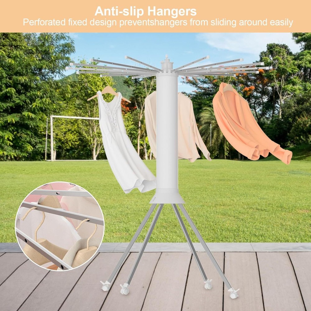 Foldable Octopus Clothes Drying Rack w/4 Pulleys Laundry 90 lbs Loading Capacity