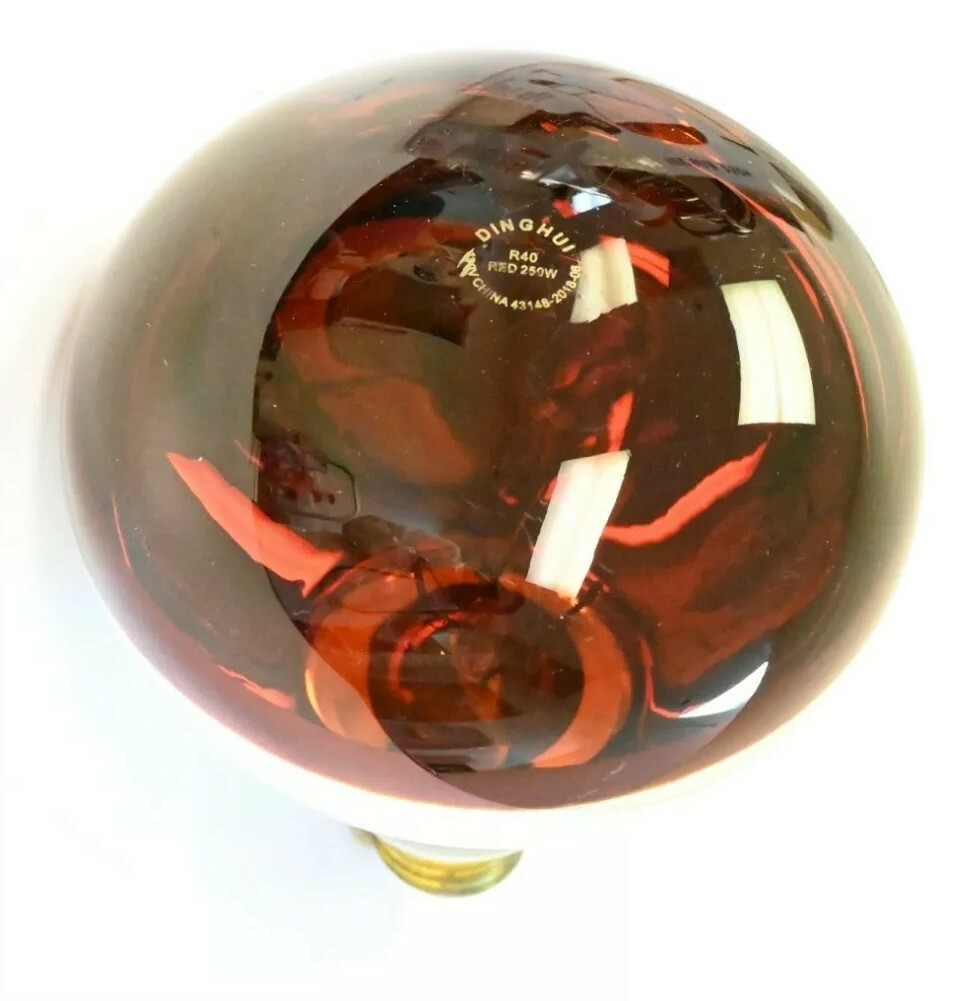 250 Watt Red Heat Lamp Bulb 250w 130v R40 IR Infrared Incandescent Reflector