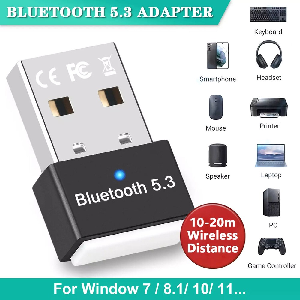 BLE Bluetooth 5.3 Adapter Transmitter Receiver Dongle Wireless Adapter