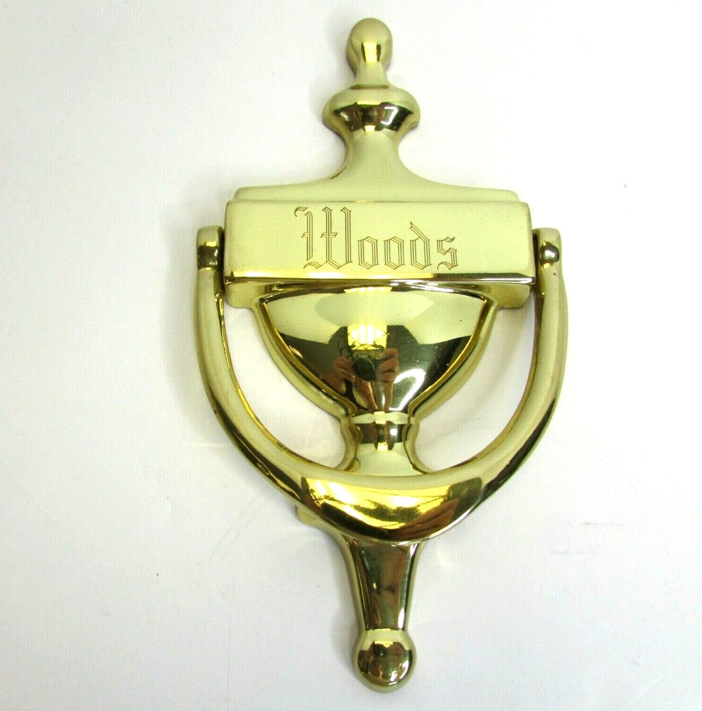 Solid Brass Door Knocker Last Name WOODS Engraved Personalized Things Remembered