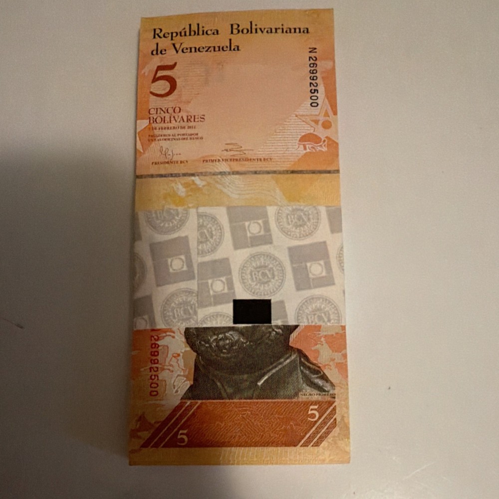 Venezuela 5 Bolivares 2017 Banknotes Stack Uncirculated Uncertified