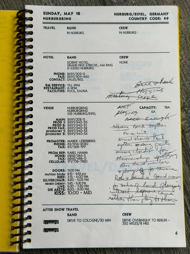 KISS Program Tour Itinerary Book 7 Alive Reunion Concert Tour May-July Vintage