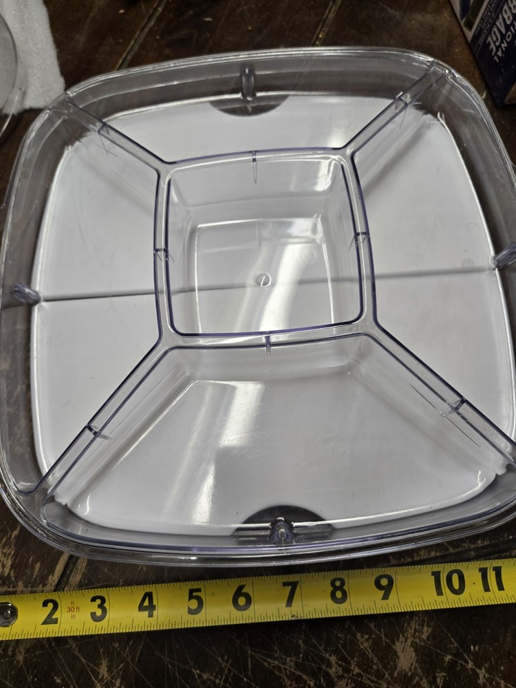 Pampered Chef Chillzanne Square Server 12" Divided Appetizer Tray & Cooling...