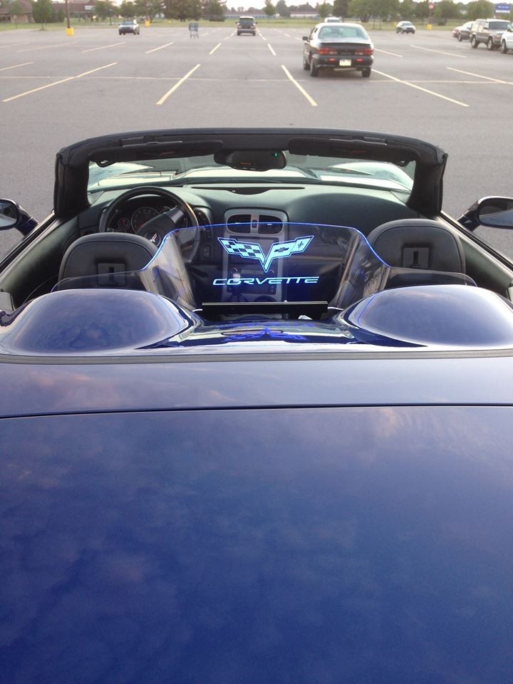 WindRestrictor® Wind Deflector screen blocker for C6 Corvette Convertible blue