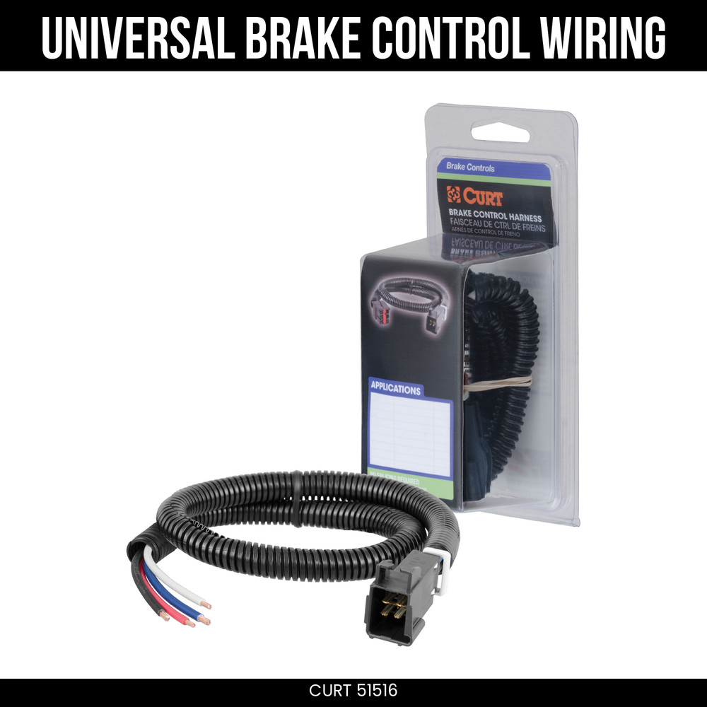 CURT Quick Plug Universal Electric Trailer Brake Controller Wiring Harness 51516