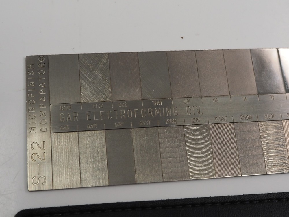 Gar Microfinish Comparator Surface Finish Scale S-22 Conventional Machining