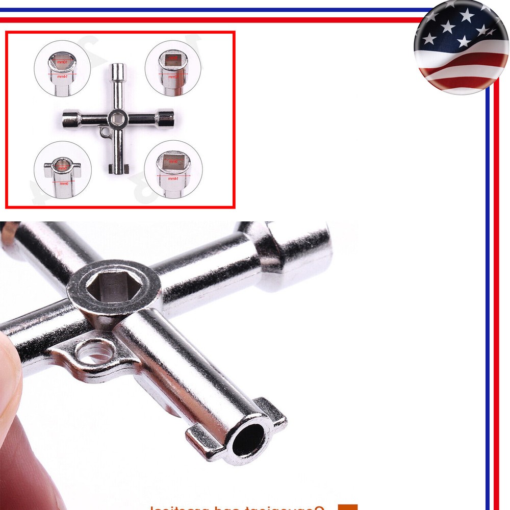4-in-1 Utility Key - Triangle, Square, Panel Cross Wrench